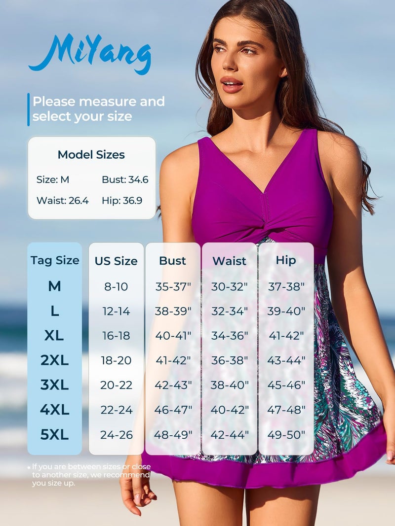 MiYang Women's Shaping Body Swimsuit One-Piece Swimwear Spa Suit Size tag 4XL/US size XL,Purple - Image 5